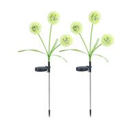 Maximex Piquets solaires LED pour Jardin Pissenlit, Lot de 2, 2 Modes d'éclairage, capteur crépusculaire, résistant aux intempéries, pour parterres et jardinières, 9 x 75 cm, Polyester/métal