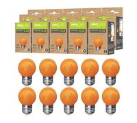 Maxled, Light is Led! 10 Pack Ampoule LED Couleur E27 G45 Ampoules Colorées Ampoule Guirlande Exterieure pour Décoration Noël & Halloween Veilleuses De Intérieur Fête Bar Équivalent 10W-orange Lampe