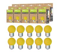 Maxled, Light is Led! 10 Pack Ampoule LED Couleur E27 G45 Ampoules Colorées Ampoule Guirlande Exterieure pour Décoration Noël & Halloween Veilleuses De Intérieur Fête Bar Équivalent 10W-Jaune Lampe