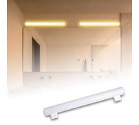 Maxled, Light is Led! Lampe Linéaire LED S14S 30CM 600LM 8W Remplace Ampoule À Incandescence 60W 2700K Blanc Chaud Tube LED 180° 2 Culots pour Cuisine Salle De Bain, Éclairage Miroir Non Dimmable