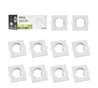 Maxled, Light is Led! Lot de 10 Spot Encastrable Cadre GU10 65mm X 65mm Diamètre Du Trou Aluminium Métallique Spots Plafond Luminaires Encastrables pour Ampoules Anneau Encastrable (Carré Blanc)