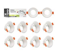Maxled, Light is Led! Spot Encastrable Cadre 10 Pièces Diamètre Du Trou Ø72mm Spots Aluminium Plafond Luminaires Encastrables pour Ampoules LED Halogènes GU10 Anneau Encastrable (Rond Blanc)