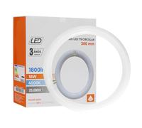Maxled, Light is Led! Tube LED T9 Ø30cm Tube LED Annulaire 18W Blanc Chaud 4000K 1800lm Douille G10q Tube Lumineux Clair Alternative Au Plafonnier PC pour Lampes Fluorescentes T9 Classiques