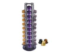 MaxMiuly Porte-Capsules de Café Compatible avec Nespresso Original,Supports pour Capsules de Café, Distributeur de Capsules Café Rotatif pour 40 Capsules,Noir