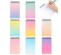 Maxmoc Lot de 8 carnets à spirales A7 lignés colorés pour l'école | Bloc-notes ligné avec spirale pour mémos, bureau, école, maison, couleur dégradée