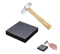 MAXMURYS Mini Marteau en Fer à Tête Ballon - Outil Durable avec Manche Ergonomique en Bois et Plaque en Caoutchouc pour DIY et Fabrication de Bijoux