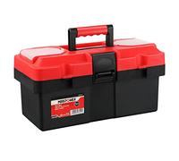MAXPOWER Boîte à Outils Vide Caisse à Outils avec Compartiment Amovible et Boîte de Rangement à Double Verrouillage, 36 x 16 x 18 cm, Rouge