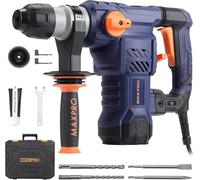 MAXPRO Marteau Perforateur Électrique SDS-Plus 1500W Perforateur Burineur 5.5J, 6 Vitesses, 3 Fonctions, Technologie Anti-vibration Capacité de Perçage: Béton (32MM), Métal (13MM), Bois (42MM)