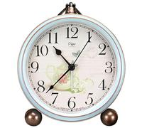 Maxspace Horloge de bureau rétro silencieuse 13,2 cm, horloge analogique sans tic-tac et fonctionne à piles avec mouvement à quartz, horloge décorative pour chambre à coucher, salon