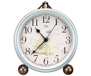 Maxspace Horloge de bureau rétro silencieuse 13,2 cm, horloge analogique sans tic-tac et fonctionne à piles avec mouvement à quartz, horloge décorative pour chambre à coucher, salon