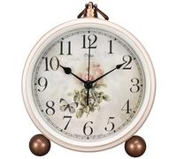 Maxspace Réveil de Bureau rétro Classique pour Salon, Table, Chambre à Coucher, 12,7 cm, Silencieux, sans tic-tac, Fonctionne avec Piles pour Les dormeurs Lourds, lentille en Verre HD, Facile à Lire