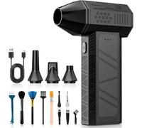 maxtachi Souffleur Air Comprimé avec Lumière LED, 3 Vitesses 150000 TR/Min Soufflette Electrique, Air Duster avec Batterie 6000mAh, Charge Rapide Type-C, Mini Souffleur pour PC, Clavier, Voiture
