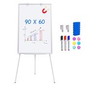 maxtek Tableau Blanc Effacable sur Pied 90 x 60 cm, Magnétique Whiteboard | Hauteur Réglable, Chevalet Pliable, Cadre en Aluminium, Paperboard Mobile, pour Conférences