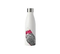 Maxwell & Williams Bouteille Isotherme Double Paroi en Inox 18/8, Dessin Fleuri de Cacatoès Rose, Collection Marini Ferlazzo, 500 ml - Blanc et Rose