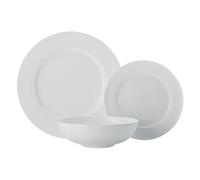 Maxwell & Williams - Service de Table 12 Pièces, Assiettes en Porcelaine Fine, Collection Cachemire, 27.5 cm, 20 cm et 19 cm - Blanc