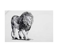 Maxwell & Williams Serviette de Table 100% Coton, Imprimé Fleuri de Lion d'Afrique, Collection Marini Ferlazzo, 50 x 70 cm - Noir et Blanc