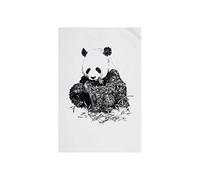 Maxwell & Williams Serviette de Table 100% Coton, Imprimé Fleuri de Panda Géant, Collection Marini Ferlazzo, 50 x 70 cm - Noir et Blanc