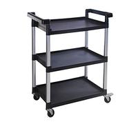 MaxWorks 80774 Chariot Utilitaire en Plastique à 3 étagères avec roulettes, capacité maximale de 102 kg, Noir