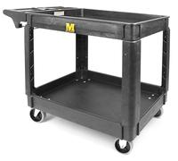 MaxWorks 80855 Chariot Utilitaire en polypropylène avec Deux Plateaux et Roues 101,6 x 43,2 cm