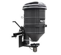 MAXXTUFF Épandeur VTT avec portail d'alimentation manuelle, semoir de diffusion d'une capacité de 45,4 kg, moteur 12 V, propage des graines, engrais et maïs, support universel pour VTT avec bouclier à