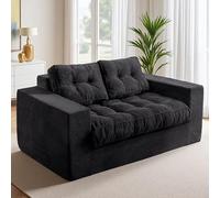 MAXYOYO Canapé 2 Places en Velours Côtelé, 150 cm, Fauteuil de Sol Rembourré avec Accoudoirs, Grand Pouf pour Chambre à Coucher et Salon