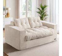 MAXYOYO Canapé 2 Places en Velours Côtelé, 150 cm, Fauteuil de Sol Rembourré avec Accoudoirs, Grand Pouf pour Chambre à Coucher et Salon