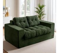 MAXYOYO Canapé 2 Places en Velours Côtelé, 150 cm, Fauteuil de Sol Rembourré avec Accoudoirs, Grand Pouf pour Chambre à Coucher et Salon