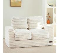 MAXYOYO Fauteuil Pouf pour Enfants en Fausse Fourrure, Pouf Confortable avec Rembourrage, Assise Au Sol Rembourrée avec Coussins et Accoudoirs, Fauteuil Paresseux pour Garçons et Filles