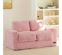 MAXYOYO Fauteuil Pouf pour Enfants en Fausse Fourrure, Pouf Confortable avec Rembourrage, Assise Au Sol Rembourrée avec Coussins et Accoudoirs, Fauteuil Paresseux pour Garçons et Filles