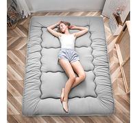 MAXYOYO Matelas Futon de Sol Japonais - Matelas Tatami de Appoint Lit Japonais,Futon Pliable avec Sac de Transport & Housse Matelas pour Les Voyages d'invités et Le Camping (Gris, 135x190cm)