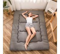MAXYOYO Matelas Futon de Sol Japonais - Matelas Tatami de Appoint Lit Japonais,Futon Pliable avec Sac de Transport & Housse Matelas pour Les Voyages d'invités et Le Camping (Gris foncé, 135x190cm)