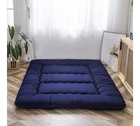 MAXYOYO Matelas Futon de Sol Japonais - Matelas Tatami de Appoint Lit Japonais,Futon Pliable avec Sac de Transport & Housse Matelas pour Les Voyages d'invités et Le Camping(Bleu Français,135x190cm)