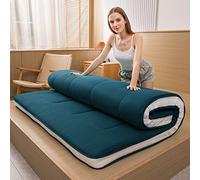 MAXYOYO Matelas futon japonais au sol rembourré matelassé, surmatelas, coussin de couchage pliable extra épais respirant, chaise longue au sol, lit d'invité pour camping canapé (Bluestone, Simple)