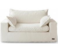 MAXYOYO Pouf en Fausse Fourrure de Bonne Qualité, Petit Canapé Rembourré avec Assise Profonde, Canapé 2 Places avec Mousse à Mémoire de Forme, pour Salon, Chambre à Coucher, Bureau, Aucun Montage