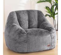 MAXYOYO Pouf pour Adultes et Enfants, en Fausse Fourrure Douce, Garni de Tissu, Canapé Pouf Confortable avec Dossier, Fauteuil d'appoint ou Accoudoir pour Salon et Chambre