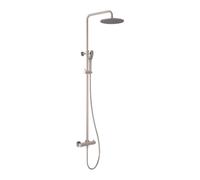 MAY Algemeen Ensemble de douche de tête apparente avec thermostat in ouchette à main 3 jets et douche de tête Ø 25cm Nickel brossé PVD 6801103