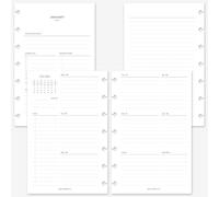 MAY PAPER CO. Mini HP Recharge pour planificateur hebdomadaire 2027 - Semaine sur deux pages - Agenda 7 disques - 11,8 x 17,8 cm (hebdomadaire avec tâches de course)