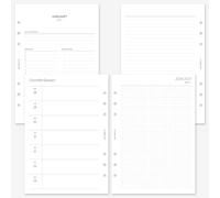 MAY PAPER CO. Recharge de planificateur hebdomadaire 2027 A5, 1 semaine sur 2 pages pour agenda A5 Filofax et LV GM à 6 anneaux 5,8 x 8,3 cm (hebdomadaire avec grille)