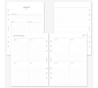 MAY PAPER CO. Recharge de planificateur hebdomadaire 2027 A5, 1 semaine sur 2 pages pour agenda A5 Filofax et LV GM à 6 anneaux 14 x 21 cm (bordure verticale lignée)