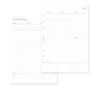 MAY PAPER CO. Recharge de planificateur hebdomadaire 2027 A5, 1 semaine sur 2 pages, pour agenda A5 Filofax et LV GM à 6 anneaux, 14 x 21 cm (ligné vertical)