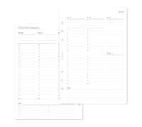 MAY PAPER CO. Recharge de planificateur hebdomadaire 2027 A5, 1 semaine sur 2 pages, pour agenda A5 Filofax et LV GM à 6 anneaux, 14 x 21 cm (horaire vertical)