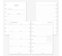 MAY PAPER CO. Recharge de planificateur hebdomadaire 2027 avec demi-lettre, semainier sur deux pages pour agenda Levenger Circa Junior et Arc 8 disques 5,5 x 8,5 cm (hebdomadaire avec tracker)