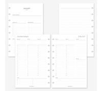 MAY PAPER CO. Recharge de planificateur hebdomadaire 2027 avec demi-lettre, semainier sur deux pages pour agenda Levenger Circa Junior et Arc 8 disques 5,5 x 8,5 cm (horaire vertical)