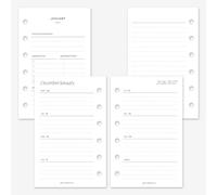 MAY PAPER CO. Recharge de planificateur hebdomadaire 2027 de poche, 1 semaine sur 2 pages pour agenda Filofax et LV PM à 6 anneaux 8,1 x 12,7 cm (ligné horizontal)
