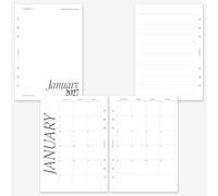 MAY PAPER CO. Recharge de planificateur mensuel 2027 A5 Classic, 1 mois sur 2 pages pour agenda A5 Filofax et LV GM à 6 anneaux 5,8 x 8,3 (mois séparables, début du dimanche)