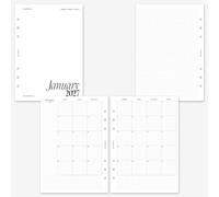 MAY PAPER CO. Recharge de planificateur mensuel 2027 A5, mois sur deux pages pour agenda A5 Filofax et LV GM à 6 anneaux 5,8 x 8,3 (mois séparables, début du lundi)