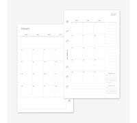 MAY PAPER CO. Recharge de planificateur mensuel 2027 FC Compact avec notes, 1 mois sur deux pages pour agenda Franklin Covey Compact à 6 anneaux 10,7 x 17,5 cm (mois continus, début du lundi)