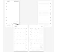 MAY PAPER CO. Recharge de planificateur mensuel personnel 2027 avec notes, intercalaire de planificateur mensuel mois sur deux pages pour agenda personnel Filofax et LV MM 6 anneaux 9,75 x 17,5 cm