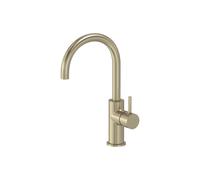 MAY Stilo Mitigeur de lavabo monotrou sur plage avec bec pivotant Or brossé mat PVD 6800604