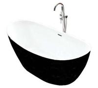 Maya - Baignoire Îlot Ovale - Noir en Acrylique 150cm - Design Moderne